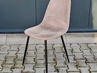 Ca. 25x velvet horecastoelen – roze & beige/grijs - afbeelding 4 van  8