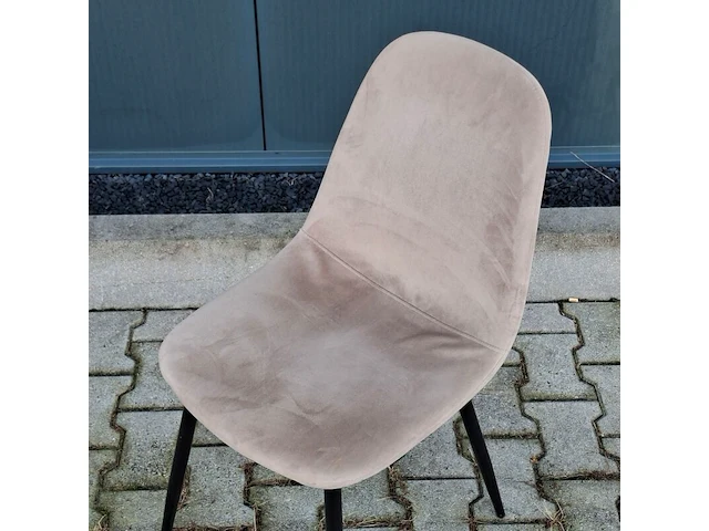 Ca. 25x velvet horecastoelen – roze & beige/grijs - afbeelding 5 van  8