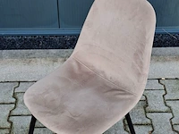 Ca. 25x velvet horecastoelen – roze & beige/grijs - afbeelding 5 van  8