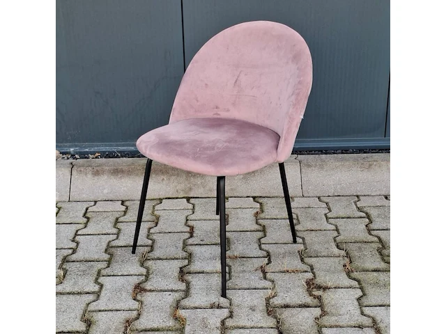 Ca. 25x velvet horecastoelen – roze & beige/grijs - afbeelding 6 van  8