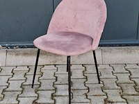 Ca. 25x velvet horecastoelen – roze & beige/grijs - afbeelding 6 van  8