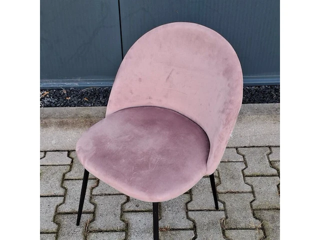 Ca. 25x velvet horecastoelen – roze & beige/grijs - afbeelding 7 van  8