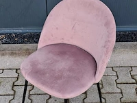 Ca. 25x velvet horecastoelen – roze & beige/grijs - afbeelding 7 van  8