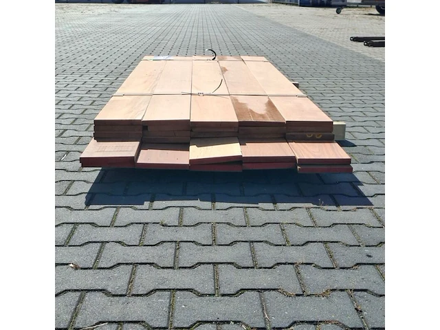Ca. 25x vlonder/gevel plank, tropisch hardhout | 21x185 mm - afbeelding 3 van  5