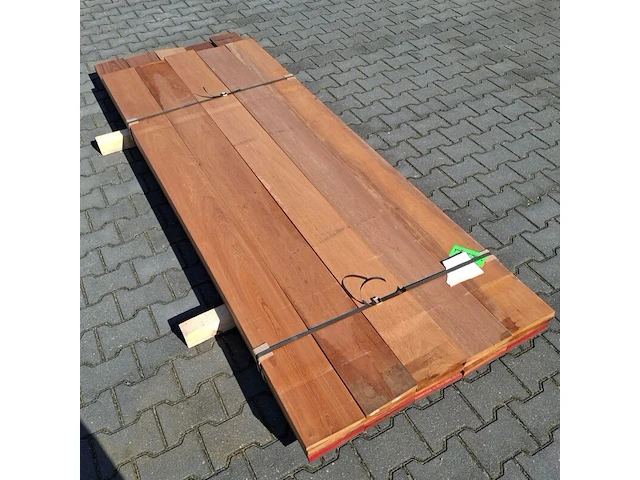Ca. 25x vlonder/gevel plank, tropisch hardhout | 21x185 mm - afbeelding 5 van  5