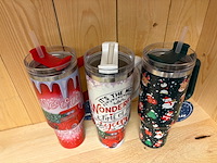 Ca. 26x thermosbeker 1100ml tumbler, kerst, mixpartij - afbeelding 2 van  2