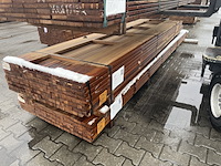 Ca. 279x guyana teak latten geschaafd, 27x40mm, lengte 18/335cm, 195/365cm, 66/395cm - afbeelding 2 van  3