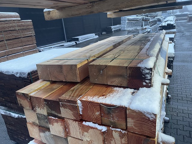 Ca. 27x douglas balken geschaafd, 140x140mm, lengte 6/200cm, 21/250cm - afbeelding 1 van  3