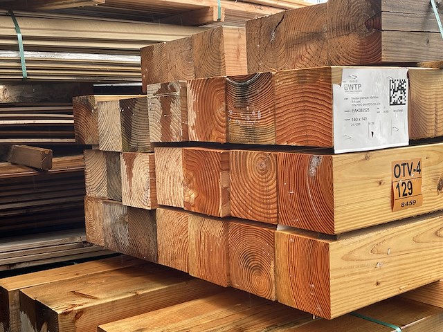 Ca. 27x douglas balken geschaafd, 140x140mm, lengte 6/200cm, 21/250cm - afbeelding 3 van  3