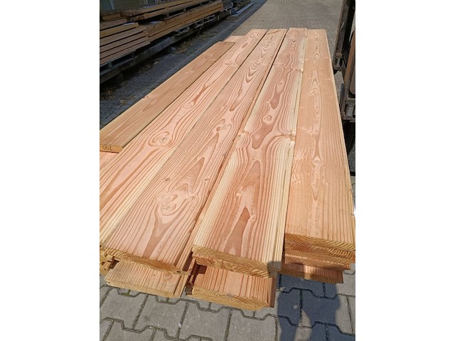 Ca. 27x douglas blokhutprofiel 300 cm lang, blank - afbeelding 1 van  3