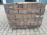 Ca. 27x guyana teak balken fijnbezaagd, 100x100mm, lengte 300cm - afbeelding 3 van  4