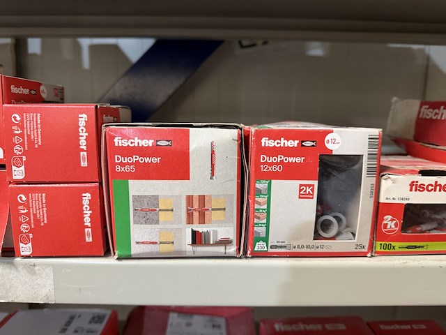Ca. 27x verpakking fischer ijzerwaren w.o. schroeven, spijkers, pluggen - afbeelding 7 van  11