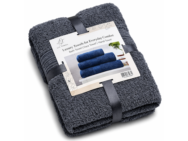 Ca. 28 handdoekenset, 3-delig lux-towels, 70/140-500gsm, licht grijs - afbeelding 1 van  3