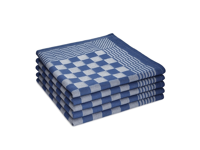 Ca. 288x horeca theedoek, blauw geblokt - afbeelding 1 van  2
