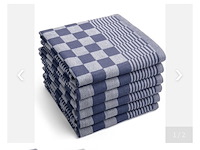 Ca. 288x professionele horeca theedoek, blauw / zwart - afbeelding 1 van  1