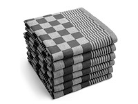 Ca. 288x professionele horeca theedoek blauw/zwart - afbeelding 2 van  2