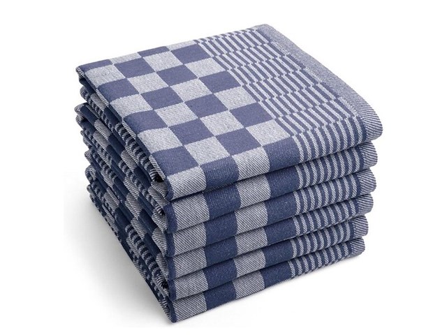 Ca. 288x professionele horeca theedoek, blauw/zwart - afbeelding 1 van  2