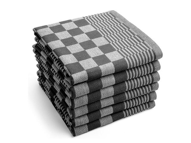 Ca. 288x professionele horeca theedoek, blauw/zwart - afbeelding 2 van  2