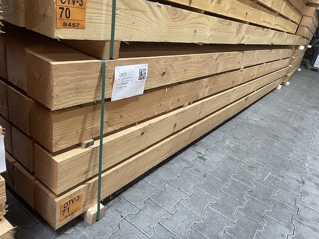 Ca. 28x douglas balken fijnbezaagd, 150x150mm, lengte 500cm - afbeelding 4 van  4