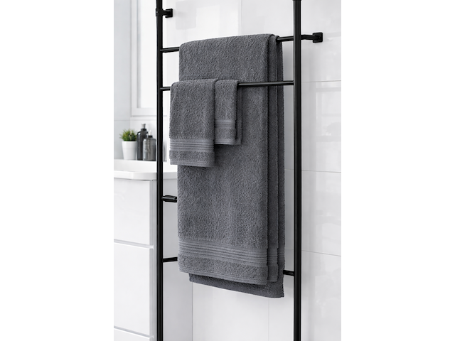 Ca. 28x handdoeken set 3-delig, lux-towels, 3-delig 600gsm, grijs - afbeelding 3 van  3