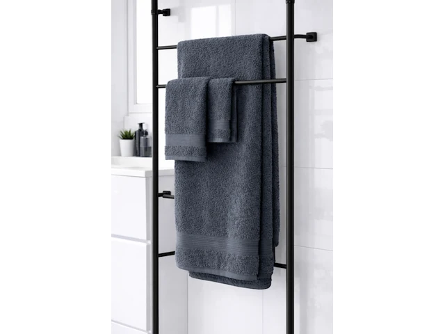 Ca. 28x handdoekenset 3-delig, lux-towels, 3-delig 600gsm, donker grijs - afbeelding 3 van  3