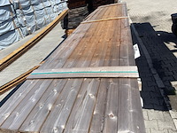 Ca. 28x thermo vuren planken geschaafd, 18x140mm, lengte 540cm - afbeelding 1 van  3
