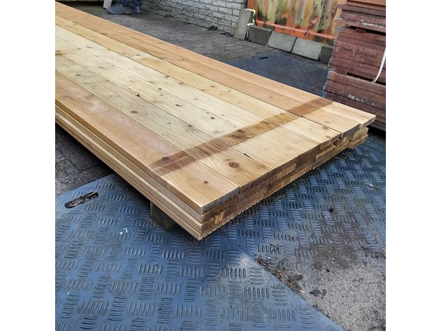 Ca. 28x vlonderplank, geïmpregneerd vurenhout 2,8 x 14,5 x 420 cm - afbeelding 5 van  5