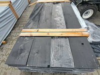 Ca. 28x vuren boeidelen zwart gecoat, 22x245mm, lengte 540cm - afbeelding 1 van  3