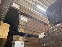 Ca. 297x guyana teak planken geschaafd, 21x90mm, lengte 155cm - afbeelding 4 van  4