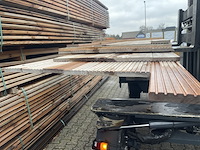 Ca. 29x mandioqueira vlonderplanken, 21x120mm, lengte 1/450cm, 6/400cm, 6/350cm, 8/300cm, 5/250cm, 3/200cm - afbeelding 3 van  3