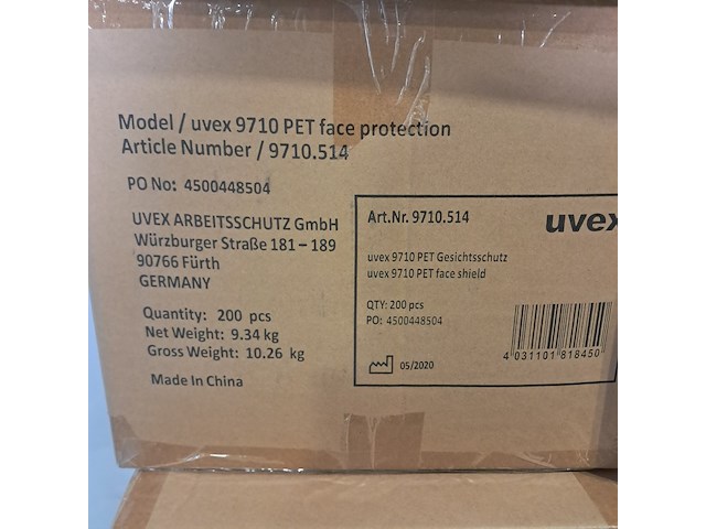 Ca. 3000x gelaatsmasker, uvex, 9710 pet face protection - afbeelding 8 van  8