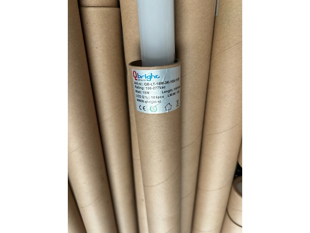 Ca. 300x led tube 18w 3000k 1197 mm, qbright, qb-lt-18w-3k-120-1197 - afbeelding 3 van  3