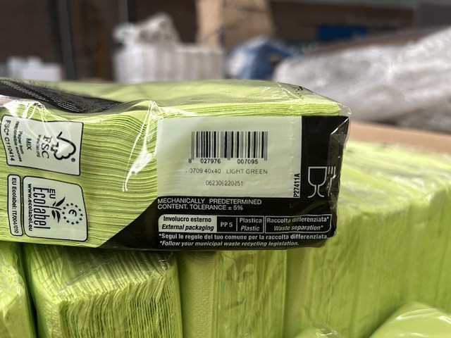 Ca. 300x verpakking van 50 servetten 40x40, infibra - afbeelding 3 van  6