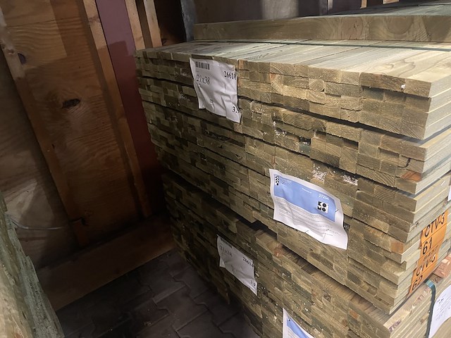 Ca. 300x vuren latten geschaafd geïmpregneerd, 21x36mm, lengte 390cm - afbeelding 3 van  3