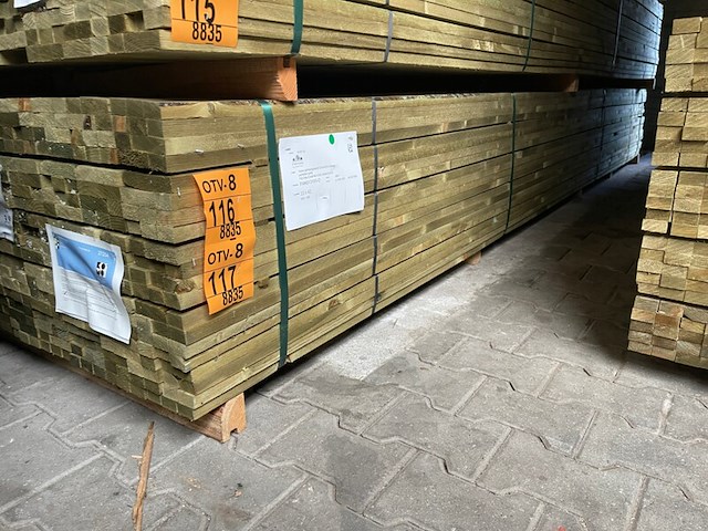 Ca. 300x vuren panlatten groen geïmpregneerd, 21x36mm, lengte 390cm - afbeelding 4 van  4