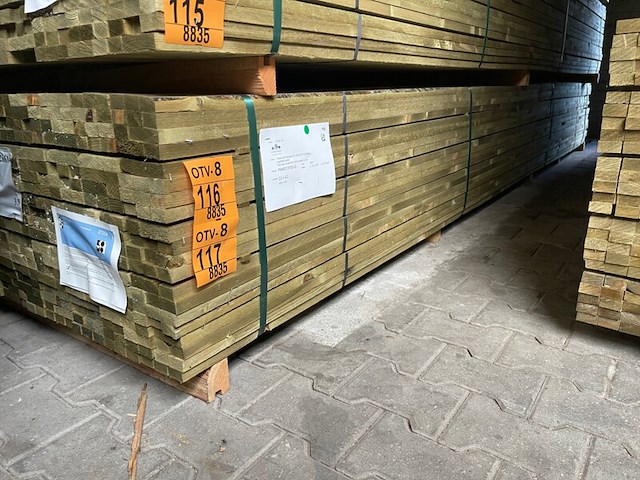 Ca. 300x vuren panlatten groen geïmpregneerd, 21x36mm, lengte 390cm - afbeelding 4 van  4