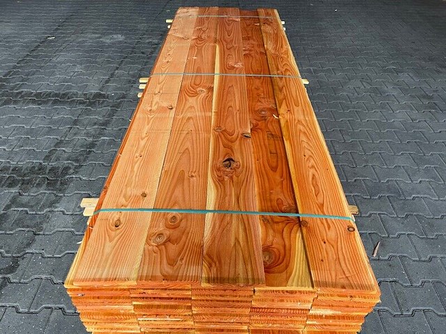 Ca. 306x guyana teak planken fijnbezaagd, 31x50mm, lengte 168/245cm, 138/275cm - afbeelding 4 van  4