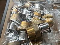 Ca. 30x diverse messing fittingen en koppelstukken, multitubo - afbeelding 4 van  6
