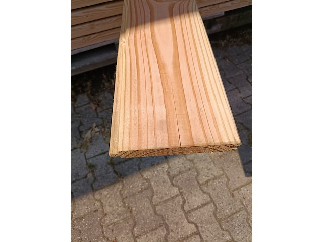 Ca. 31x douglas blokhutprofiel 500 cm lang, blank - afbeelding 1 van  3