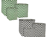 Ca. 32x plantmanden, mica decorations, set van 3, groen/zwart