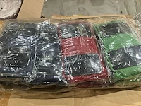 Ca. 330x opvouwbare rugtasjes, groen, rood en blauw