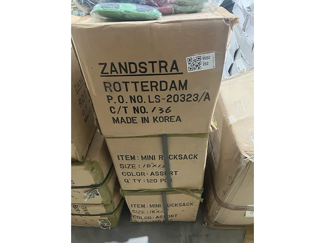 Ca. 330x opvouwbare rugtasjes, groen, rood en blauw - afbeelding 4 van  4