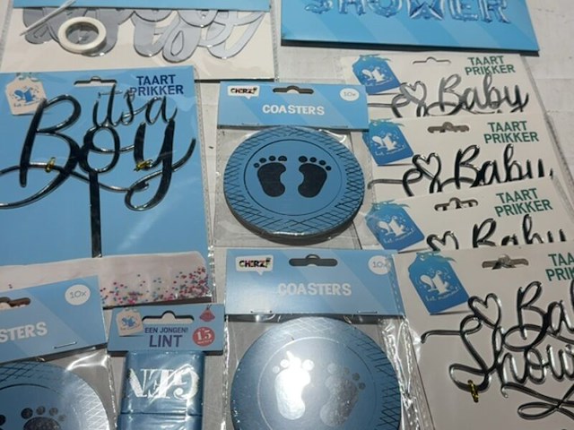 Ca. 33x babyshower jongen versiering - afbeelding 4 van  6