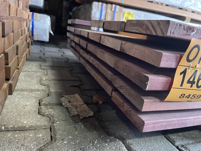 Ca. 33x purple heart planken geschaafd, 21x120mm, lengte 25/400cm, 8/430cm - afbeelding 3 van  3