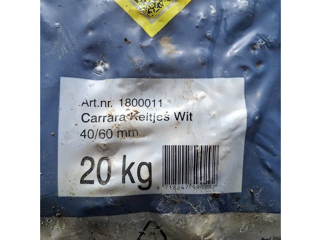 Ca. 33x zak carrara keitjes a 20 kg, gardenlux, wit - afbeelding 3 van  5