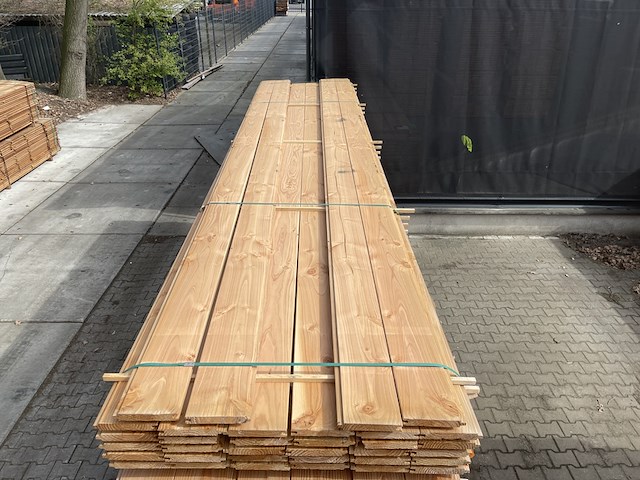 Ca. 34x douglas blokhut profiel, 28x175mm, lengte 500cm - afbeelding 1 van  3