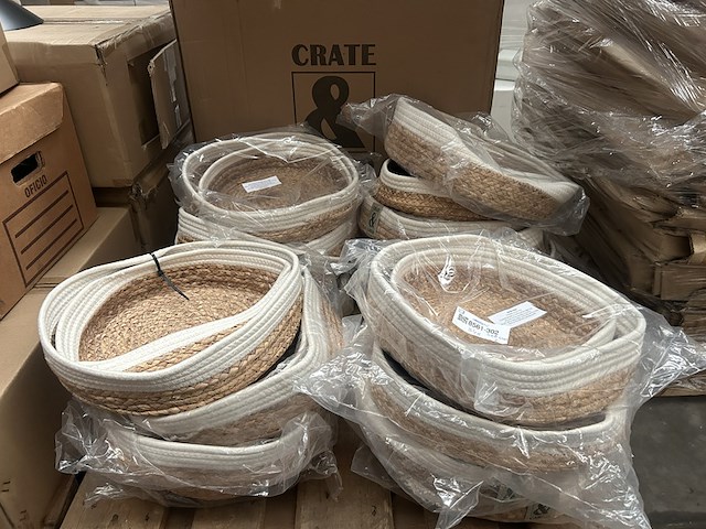 Ca. 34x set van 2 manden (diameter 30 en 33 cm) crate & cargo - afbeelding 1 van  5