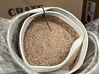 Ca. 34x set van 2 manden katoen diameter 30 en 33 cm crate & cargo - afbeelding 2 van  5