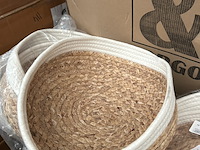 Ca. 34x set van 2 manden katoen diameter 30 en 33 cm crate & cargo - afbeelding 3 van  5