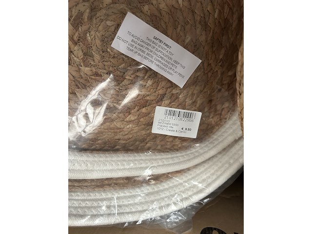 Ca. 34x set van 2 manden katoen diameter 30 en 33 cm crate & cargo - afbeelding 4 van  5